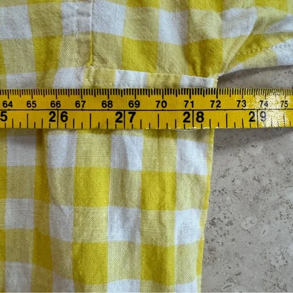 Madewell Yellow Check Gingham Long Sleeve Mini Womens Size L Shift Cotton Casual - Picture 11 of 14